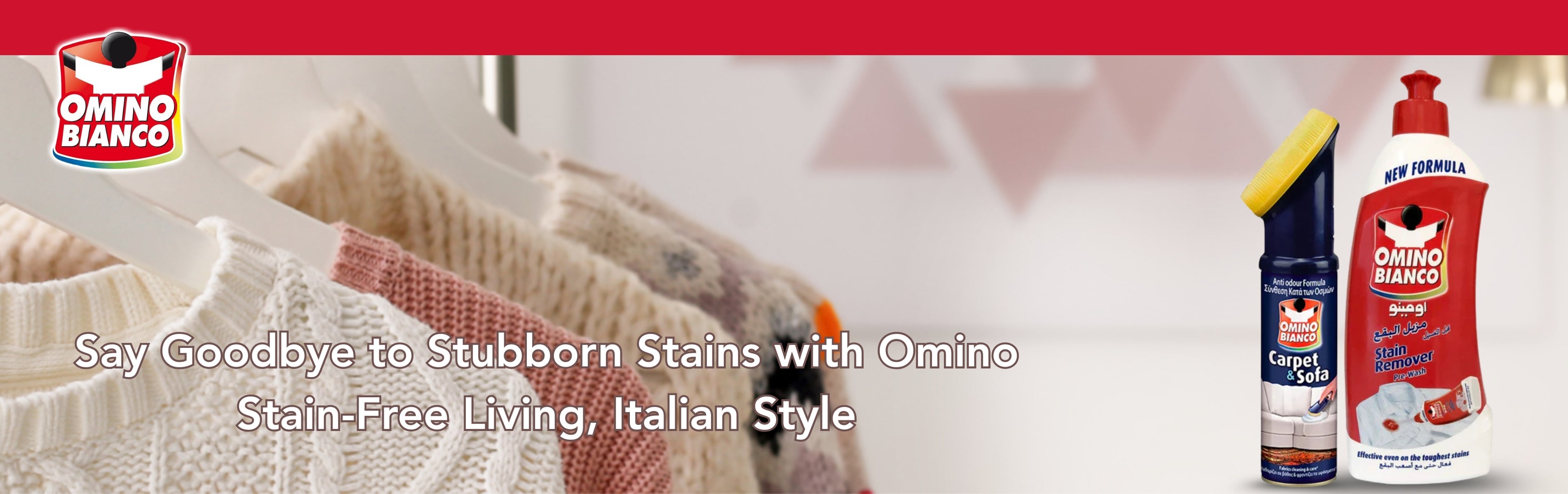 Omino Bianco stain remover & carpet sofa spray for tough stains, Italian cleaning products