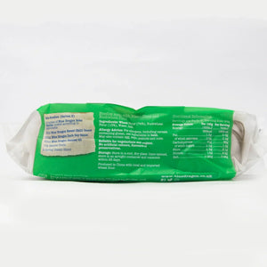 Blue Dragon Soba Noodles package with cooking instructions, ingredients, and nutritional information on green label