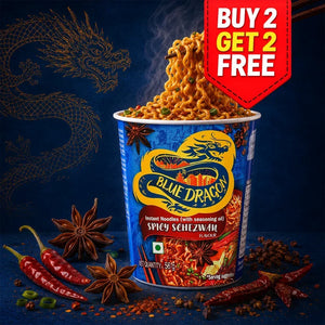 Blue Dragon Spicy Schezwan Instant Noodles with chili & star anise, buy 2 get 2 free offer