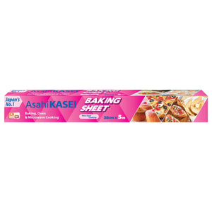 Asahi Kasei baking sheet 30cm x 5m for oven and microwave cooking, pink packaging with food images