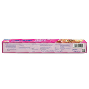 Silicone coated baking sheet 30cm x 5m in pink box with usage instructions and barcode