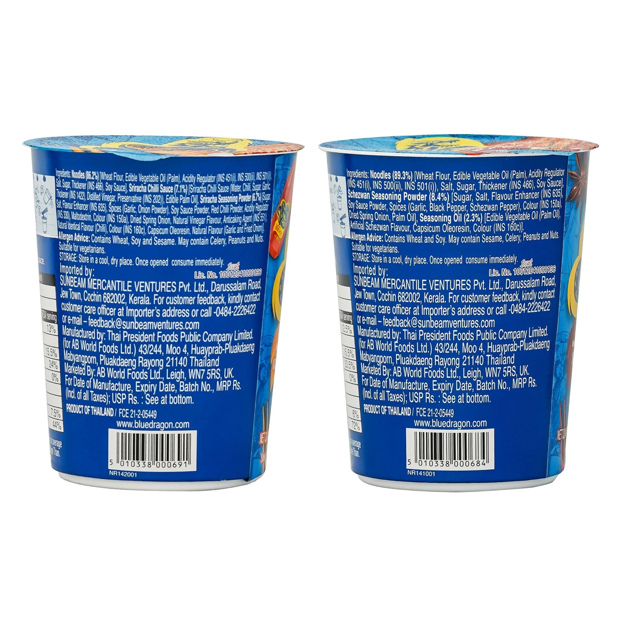 Sriracha Chilli & Spicy Schezwan Instant Cup Noodle Combo – Pack of 6