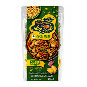 Blue Dragon Chow Mein noodle kit packaging on a white background