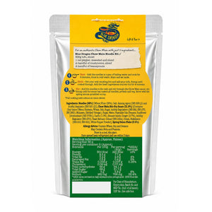 Noodle kit packaging with yellow and green label on a white background