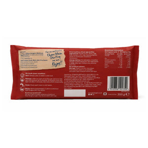 Blue Dragon Medium Egg Noodles back label with cooking instructions, ingredients, and nutritional info for chow mein stir fry