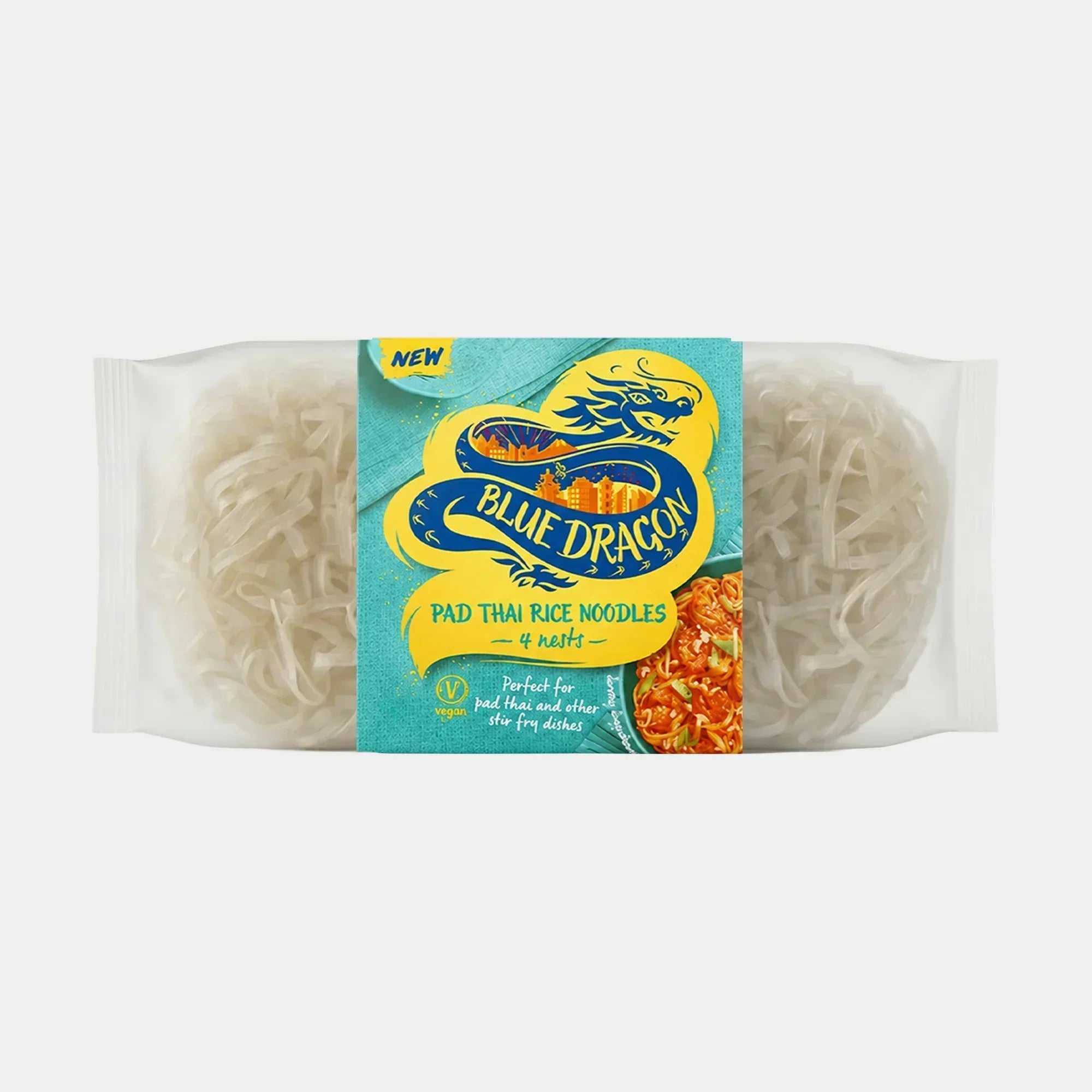Blue Dragon Pad Thai Rice Noodles, 4 nests, vegan, perfect for stir fry dishes