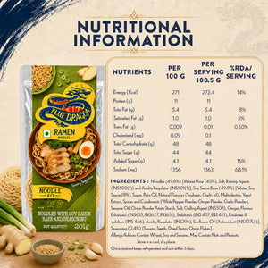 Blue Dragon Ramen Noodle Kit nutritional info, ingredients, and allergen details for imported gourmet FMCG