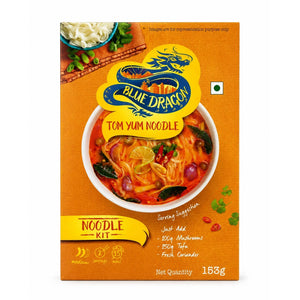 Blue Dragon Tom Yum Noodle Kit - 153g, medium spice, 2 servings, 15 mins prep, with mushrooms & tofu