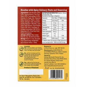 Noodles with Spicy Culinary Paste and Seasoning, Product of Thailand, Nutrition Info, Ingredients, and Cooking Instructions