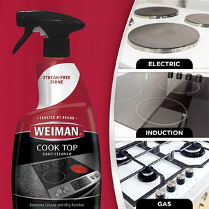 Weiman Cook Top Daily Cleaner for electric, induction, and gas stoves, removes grease and oily residue