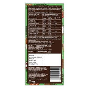 Coorg Valley chocolate packaging back label with ingredients, nutritional facts, and manufacturer details