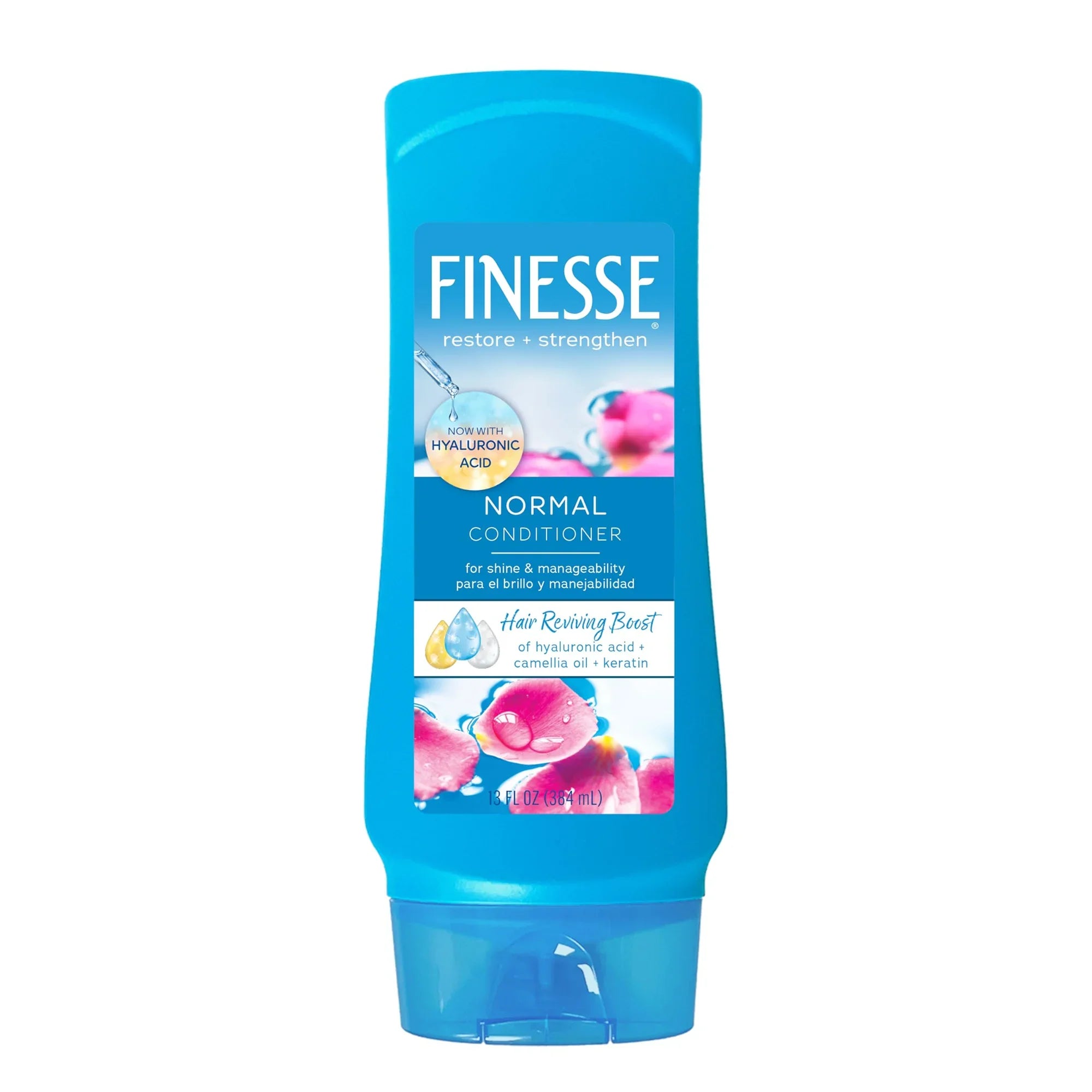 Finesse Normal Conditioner with hyaluronic acid, camellia oil, and keratin for shine and manageability