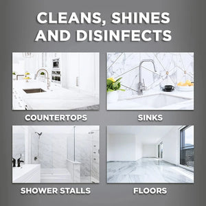 Cleans, shines, and disinfects countertops, sinks, shower stalls, and floors for a spotless home