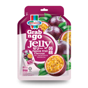Grab n Go passion fruit jelly pouch with vibrant passion fruit images on packaging