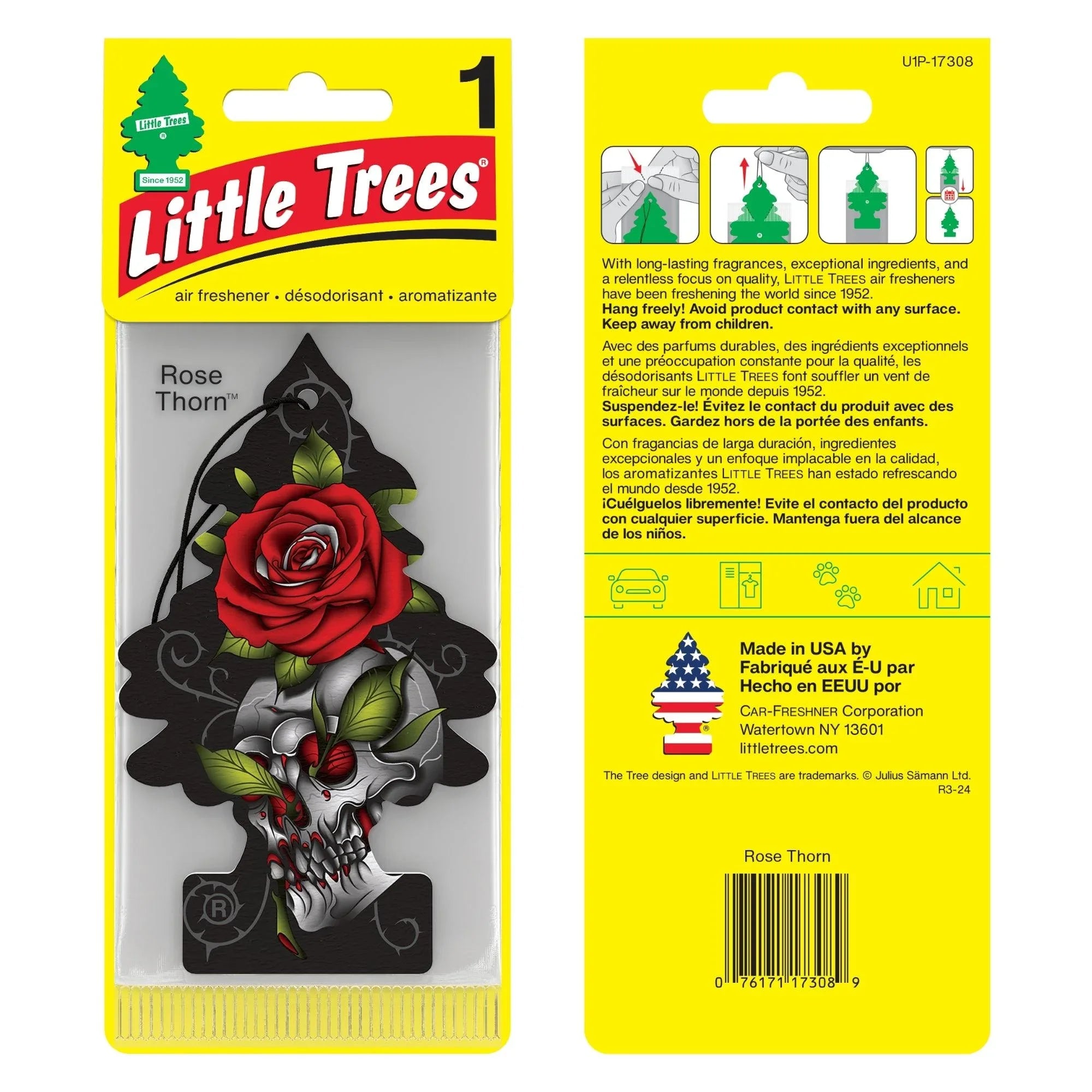 Buy Vehicle Air Fresheners "Car Air Freshener Rose Thorn Hanging" by Little Trees, Pack of 1
