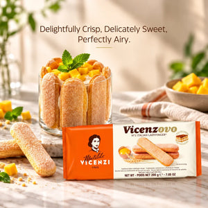 Vicenzovo Matilde Vicenzi Italian ladyfingers with a mango tiramisu dessert