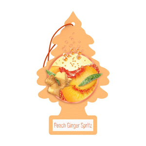 Little Trees Peach Ginger Spritz air freshener with peach and ginger graphics, Sunbeam Merchantile