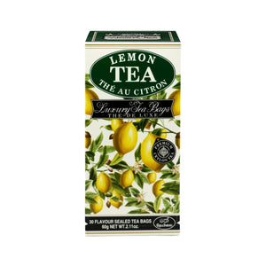 Box of lemon tea bags with lemon graphics and premium Ceylon tea label, 60g pack