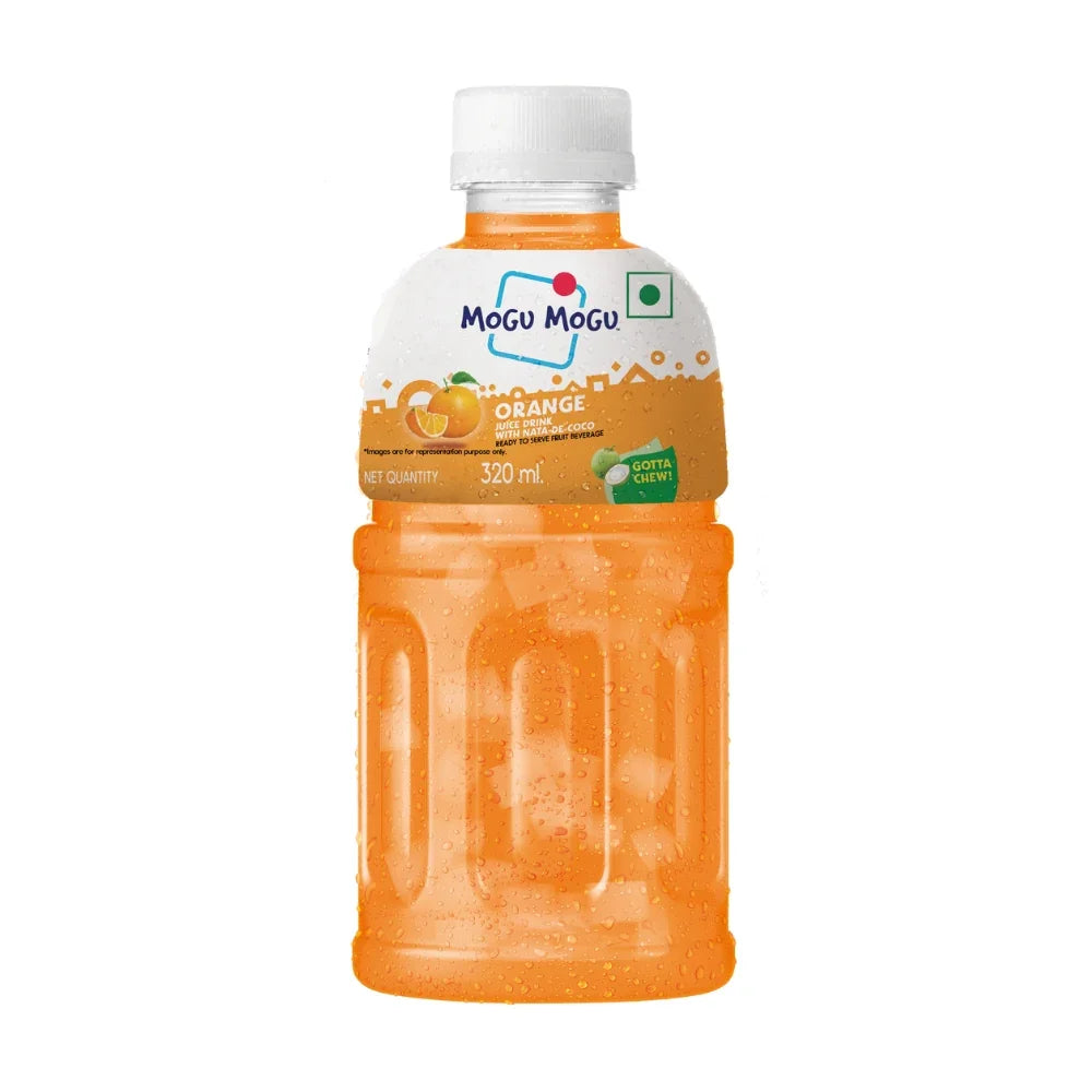 Mogu Mogu Orange Juice with Nata de Coco | 320ml (Pack of 6)