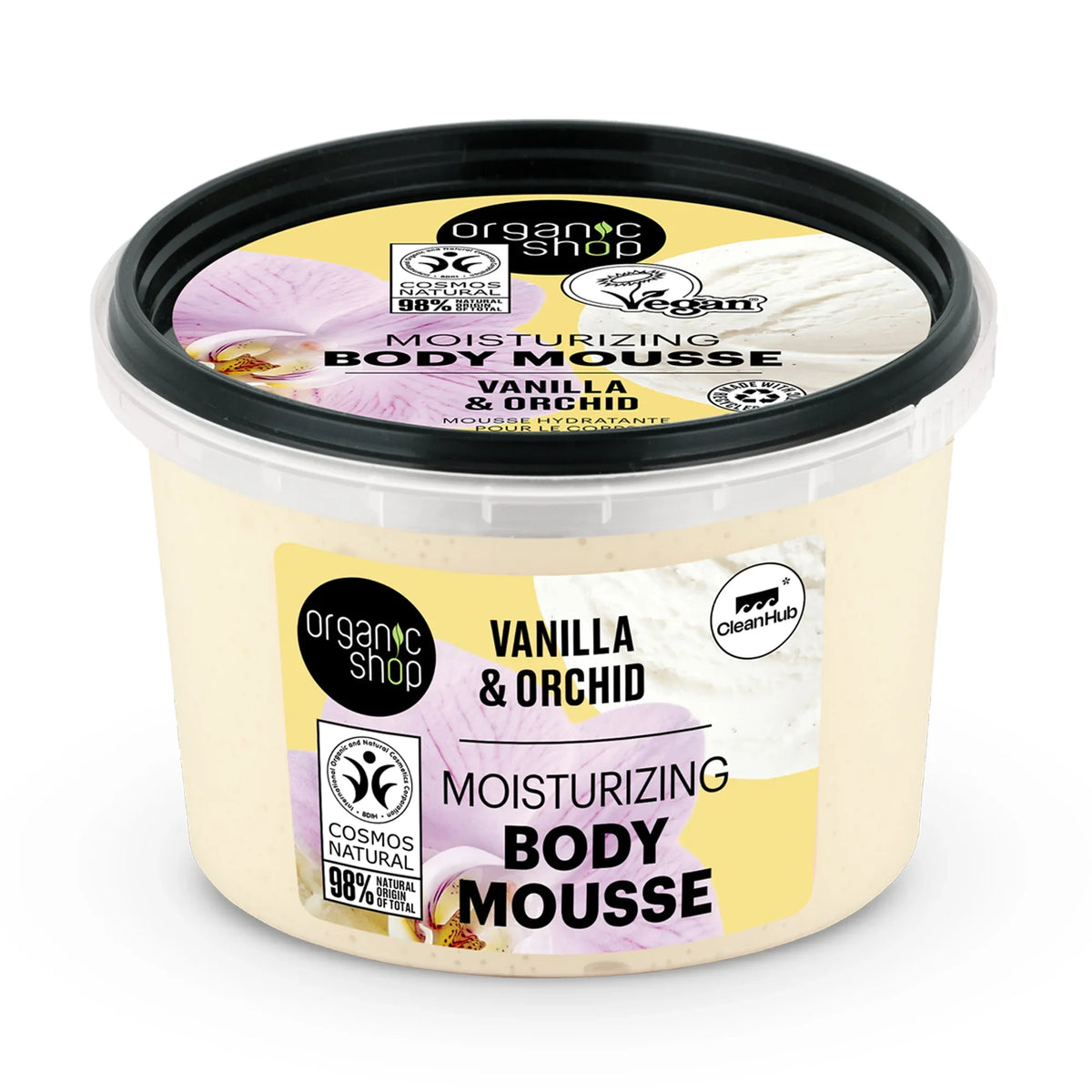 Organic Shop Vanilla & Orchid Moisturizing Body Mousse tub
