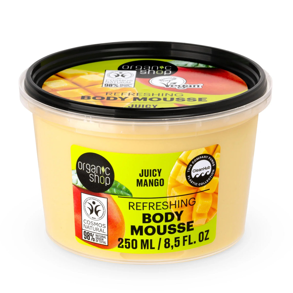 Organic Shop Refreshing Body Mousse in Juicy Mango scent, 250ml tub