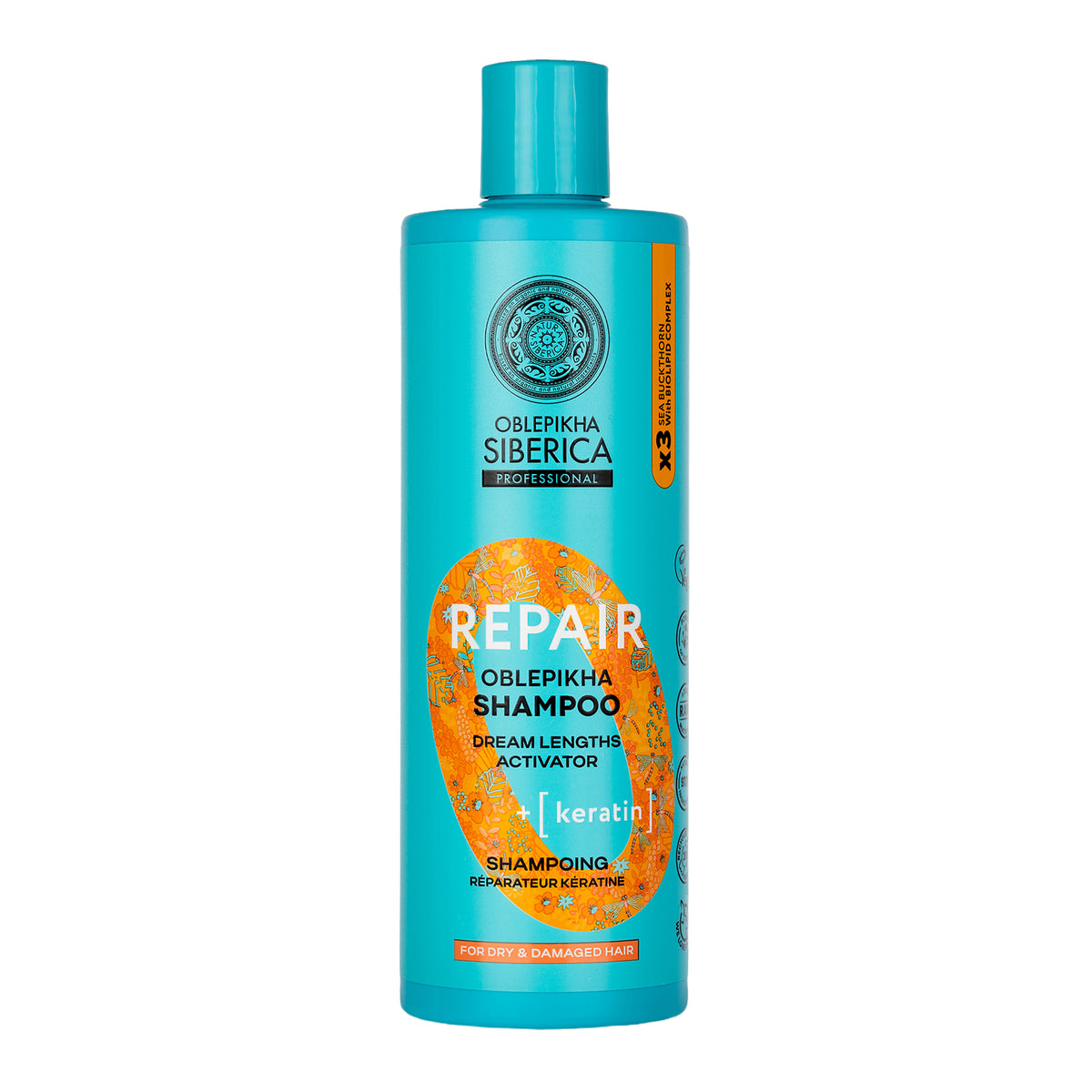 Natura Siberica Oblepikha Repair Shampoo, 400 ml | For Dry & Damaged Hair