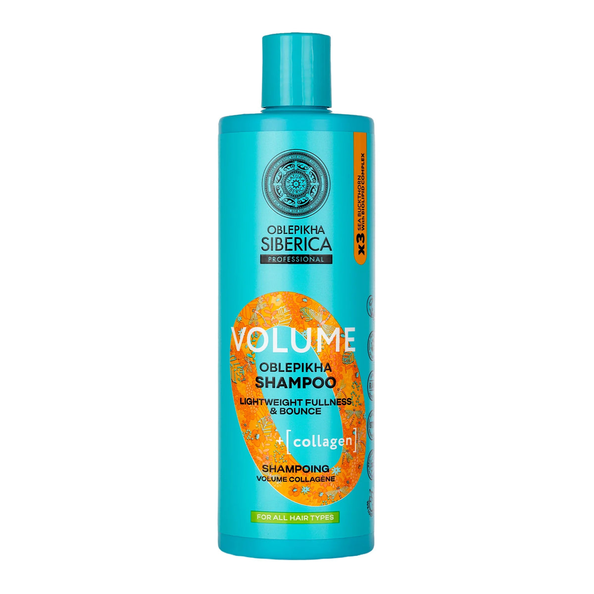 Oblepikha Siberica Professional Volume Shampoo with collagen for all hair types