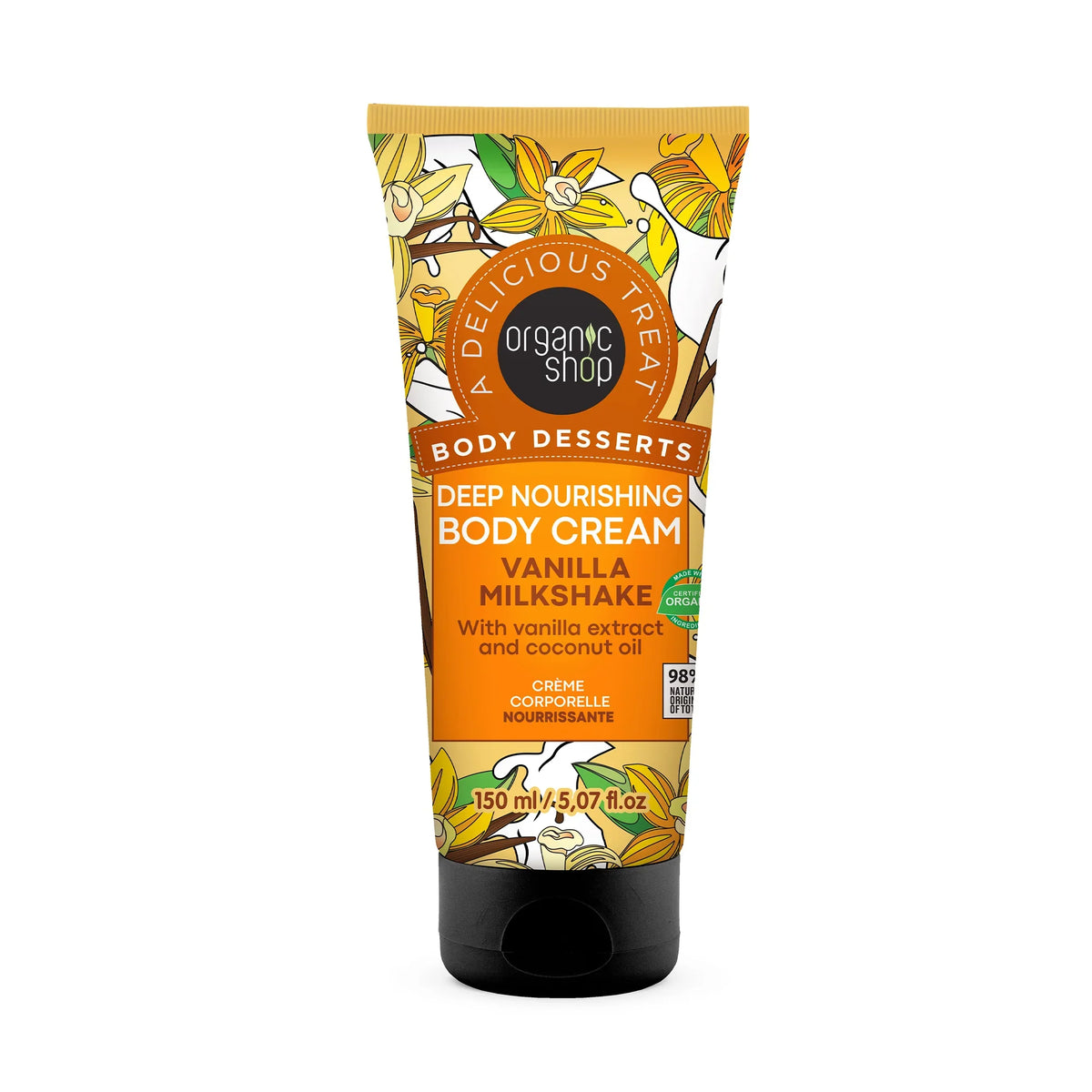 Organic Shop Vanilla Milkshake Deep Nourishing Body Cream tube