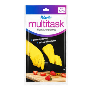 Palmrite Multitask Flock-Lined Gloves, size 7-7½, general purpose, soft & light, cutting strawberries
