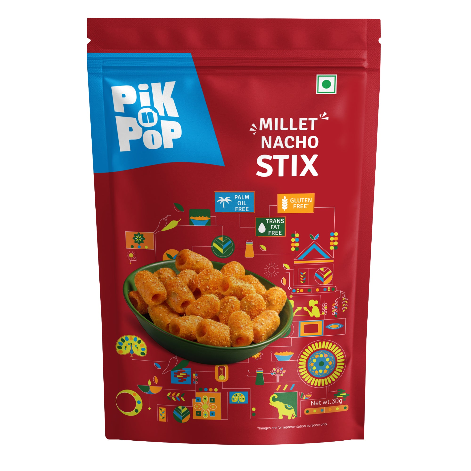 PiK n POP Millet Nacho Stix 30g