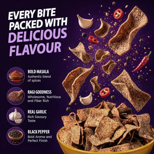 Crispy masala chips with bold spices, garlic, and black pepper – flavorful gourmet snack
