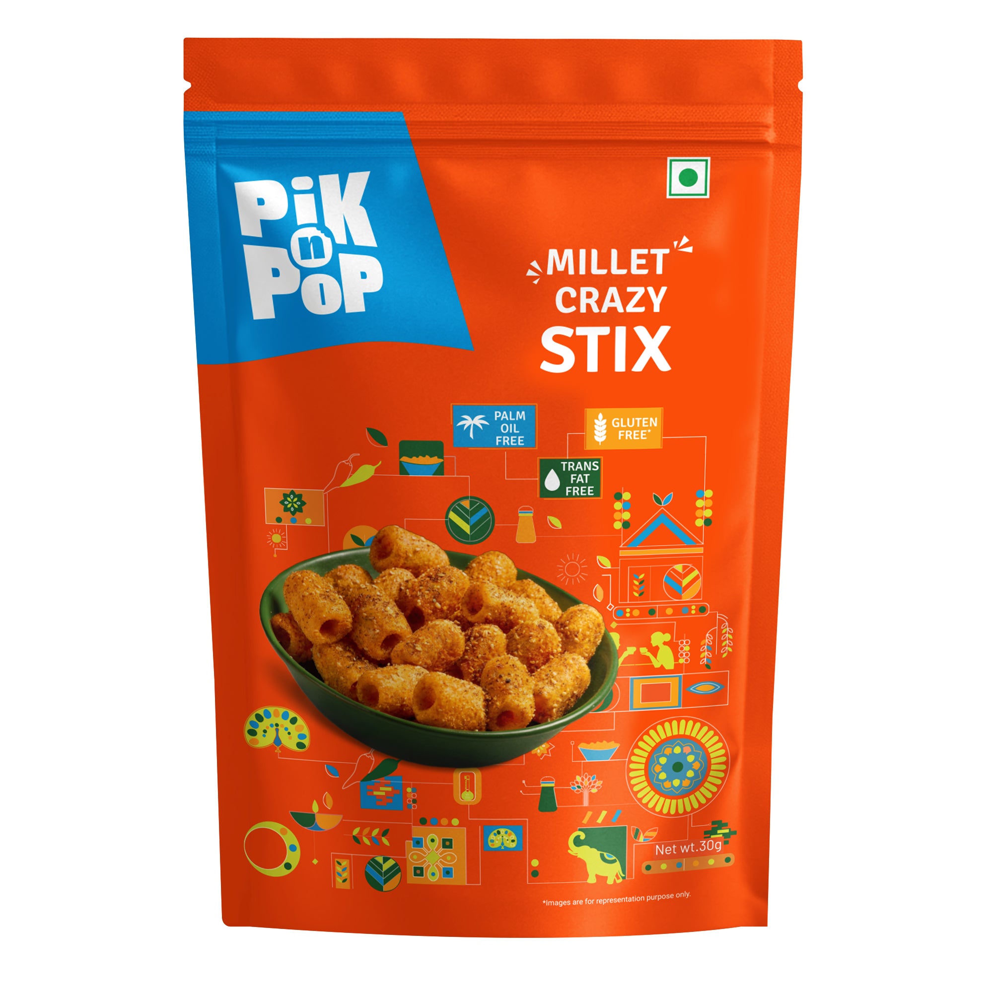 PiK n POP Millet Crazy Stix 30g
