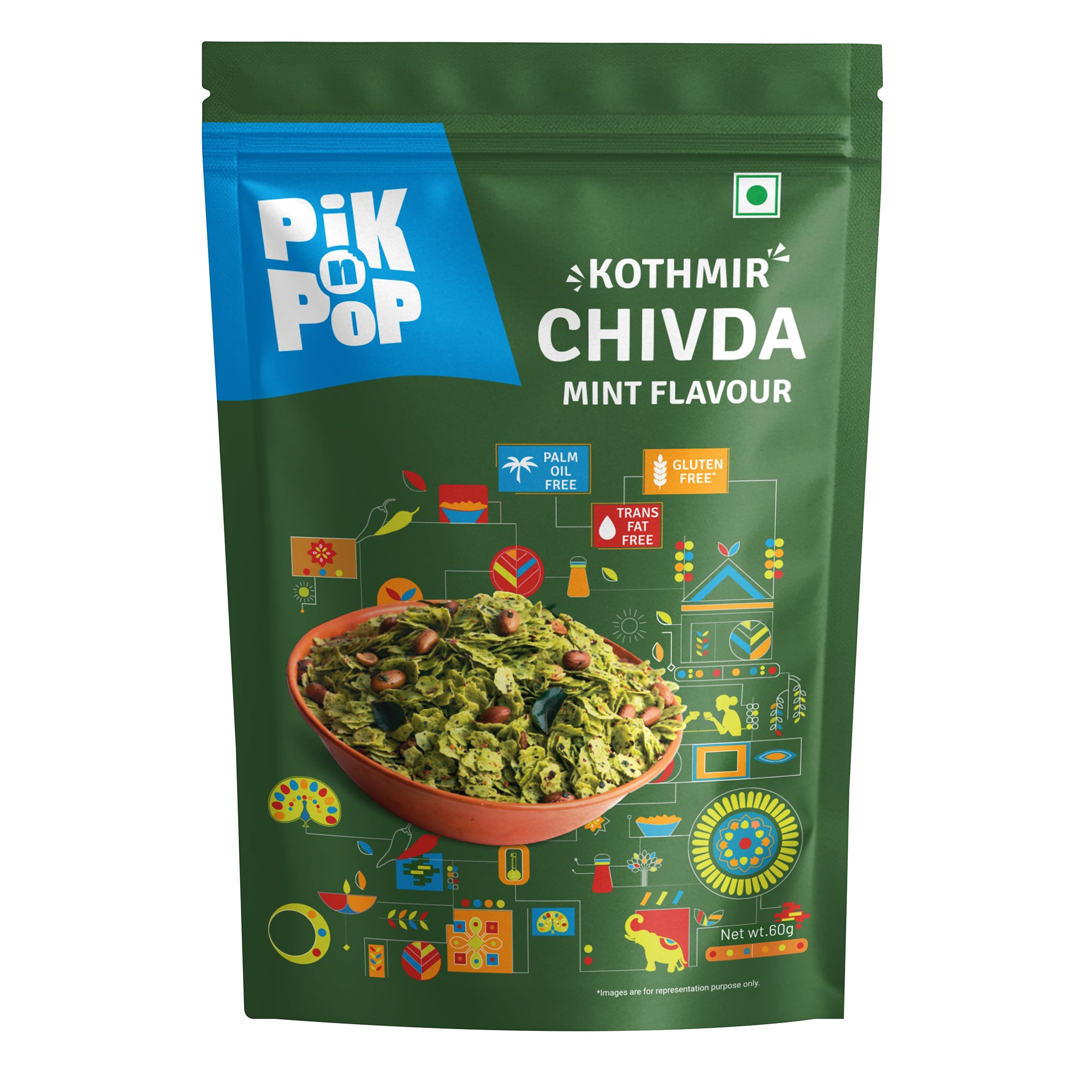 Pik n Pop Kothmir Chivda Mint Flavour 60g