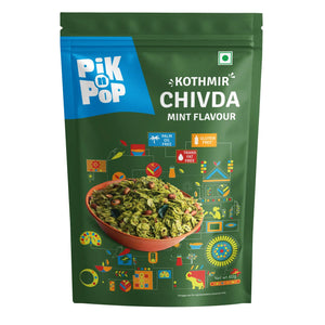 Pik n Pop Kothmir Chivda Mint Flavour snack, gluten-free, palm oil free, 60g pack