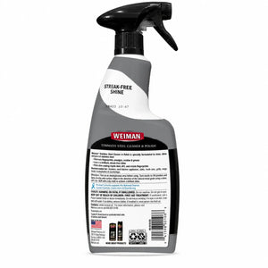 Weiman Stainless Steel Cleaner & Polish spray bottle for streak-free shine on appliances, sinks, and countertops
