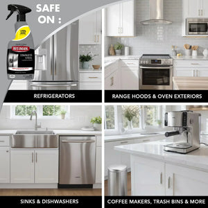 Weiman Stainless Steel Cleaner for refrigerators, ovens, sinks, dishwashers, coffee makers, and trash bins