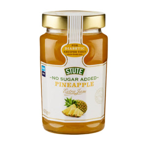 Stute No Sugar Added Pineapple Extra Jam, 430g – diabetic-friendly fruit spread in glass jar