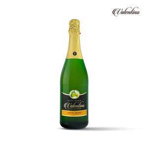 Valentino Cuvee Royale white grape sparkling drink in green bottle with gold foil