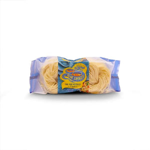 Blue Dragon fine egg noodles 6 nests in clear packaging on white background