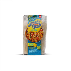 Blue Dragon Pad Thai noodle kit packaging with image of prepared noodles on white background