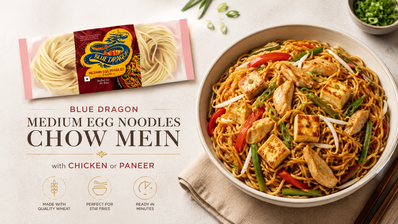 Blue Dragon Medium Egg Noodles Chow Mein (Chicken or Paneer)