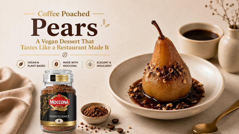 Coffee Poached Pears - A Vegan Dessert That Tastes Like a Restaurant Made It
