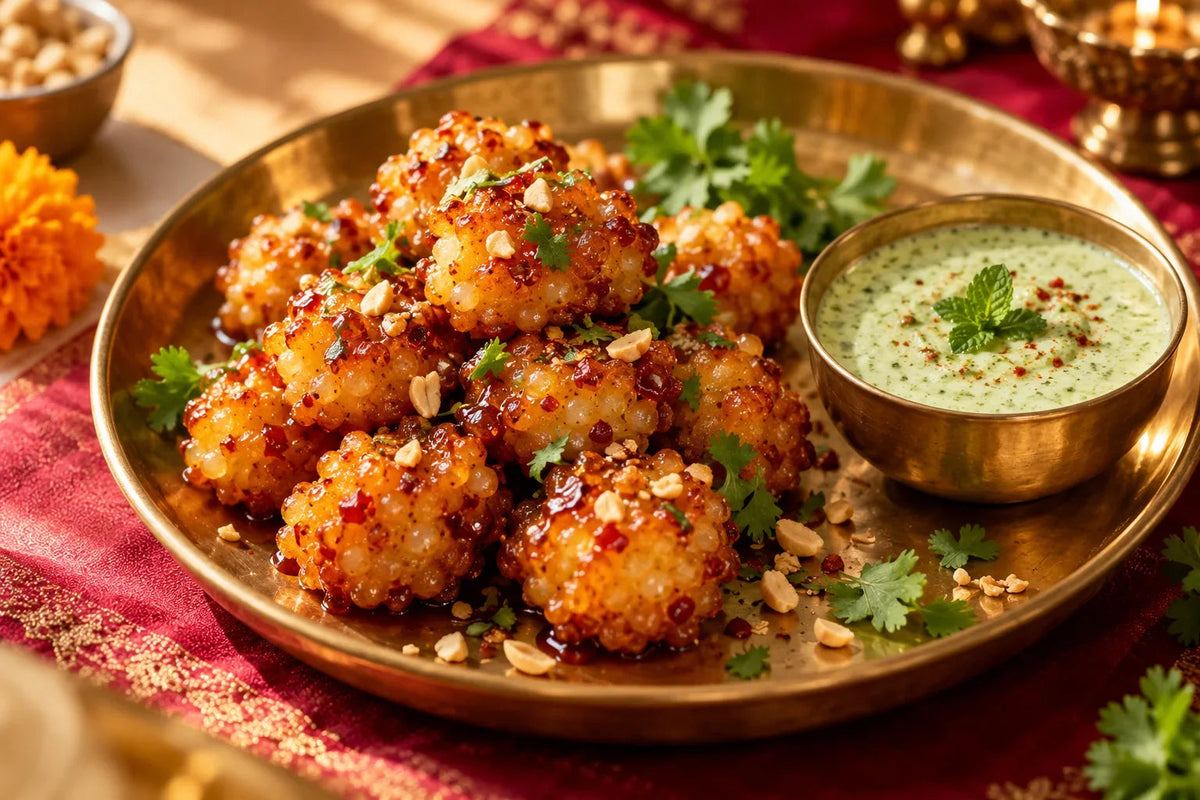 Crispy Sabudana Bites with Mango Chilli Glaze