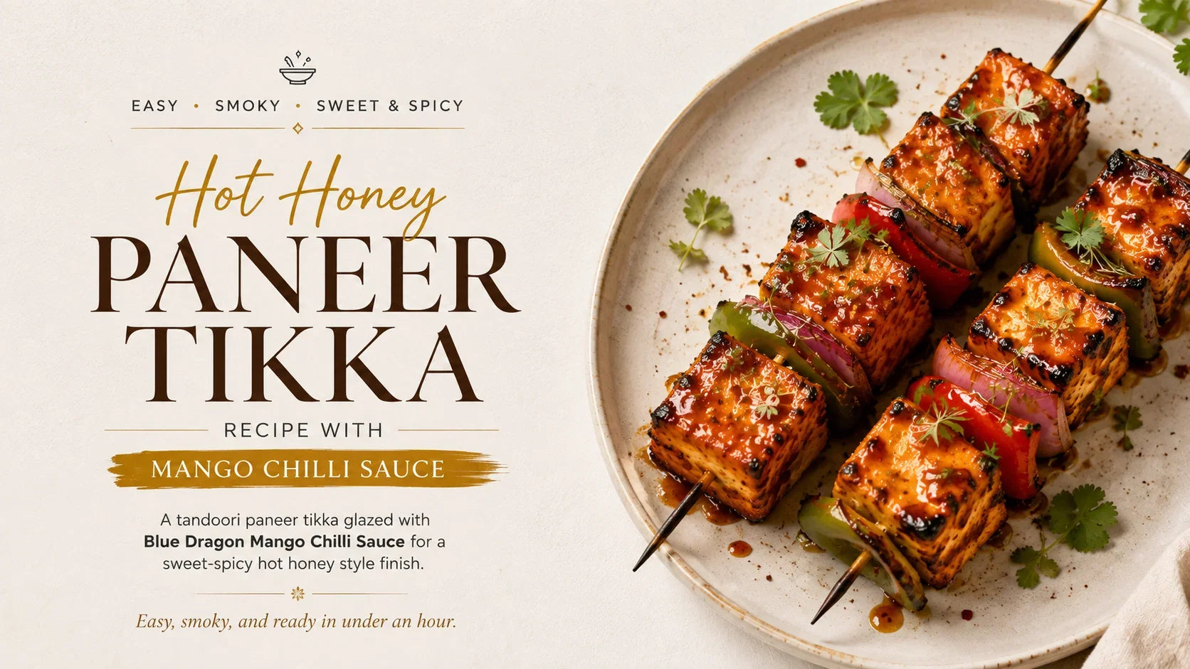 Hot Honey Paneer Tikka Recipe with Mango Chilli Sauce