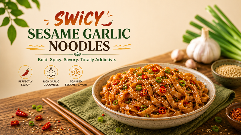 Swicy sesame garlic noodles