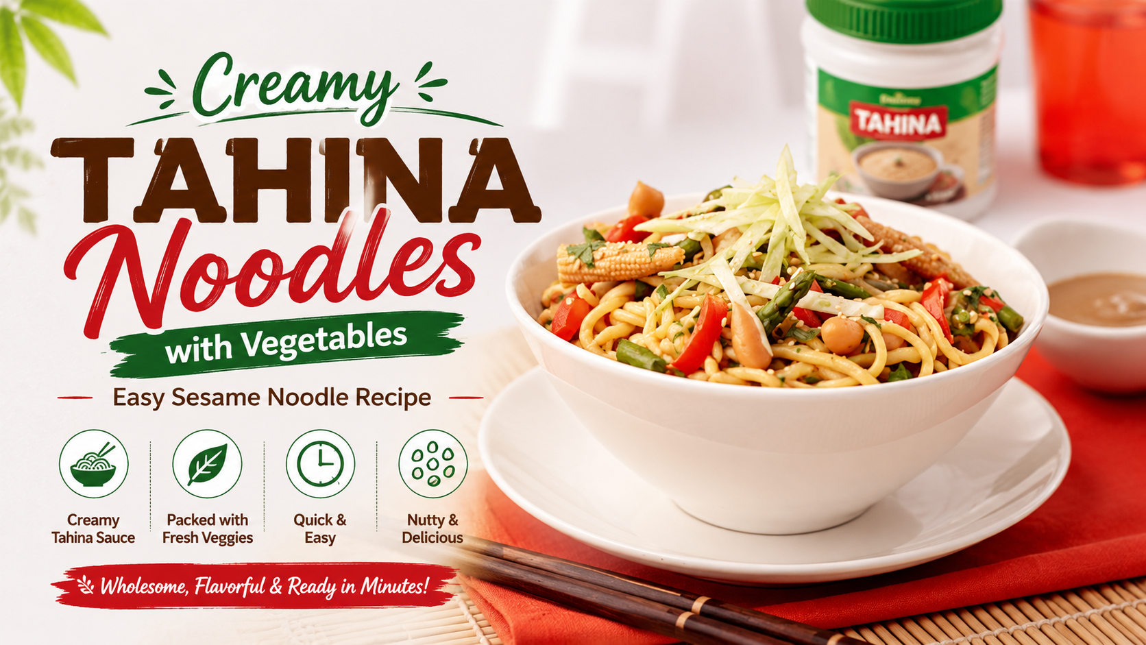 Creamy Tahina Noodles with Vegetables | Easy Sesame Noodle Recipe