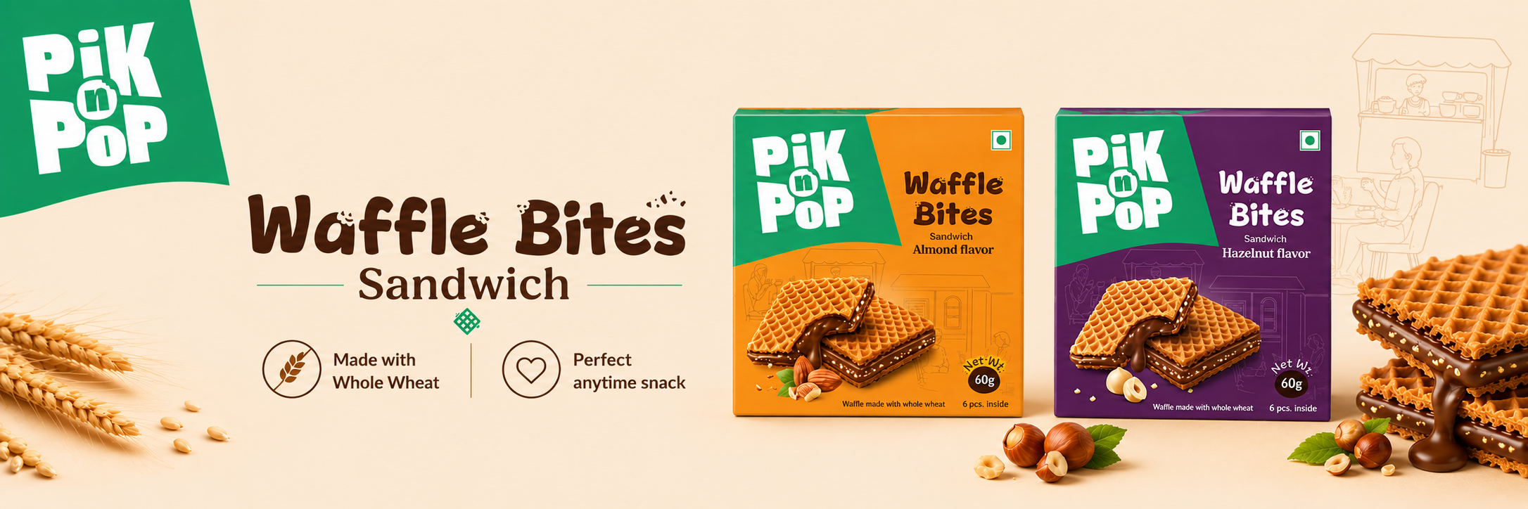 Pik N Pop Waffle Bites Sandwich