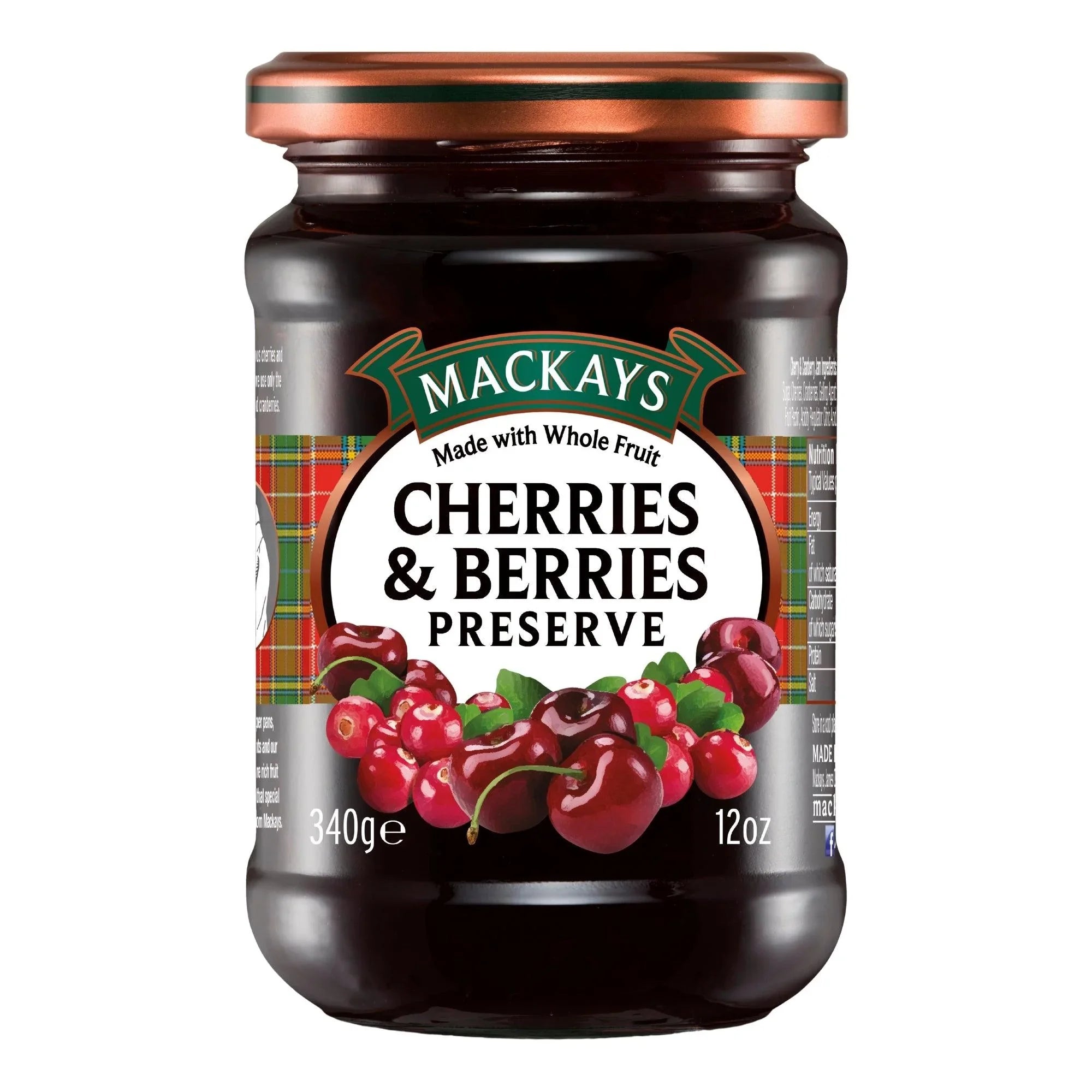 Mackays Cherries and Berries Preserve Jam 340gm