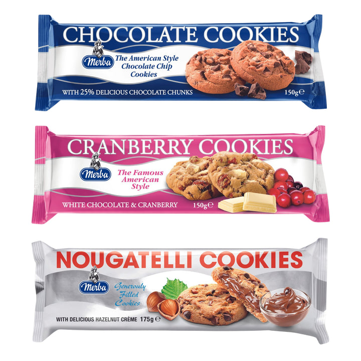 Buy Cookies "Choclate Cookies 25% And White Choco Cranberry Cookies And Nougatelli Cookies|Combo Of 3" by Sunbeam combo, Default Title