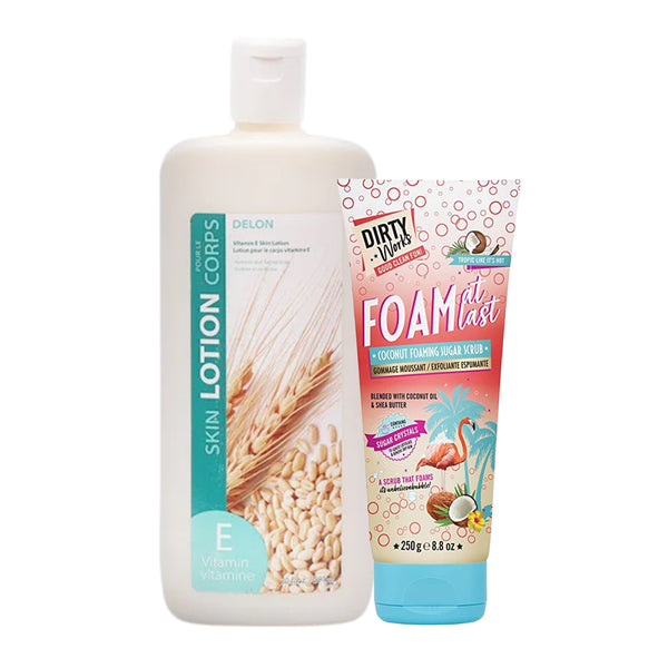 Buy Health & Beauty "Coconut Foaming Sugar Scrub And Vitamin E Skin Lotion" by Sunbeam combo, Default Title